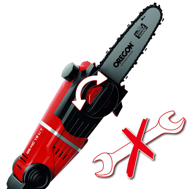 Einhell GE-CG Power X-Change 18-Volt Cordless Handheld 2-in-1 3.9-Inch Grass Shear and 7.9-Inch Hedge Trimmer, .3-Inch Cutting Thickness, w/ Metal Gear Box, Kit (w/ 2.0-Ah Battery + Fast Charger)