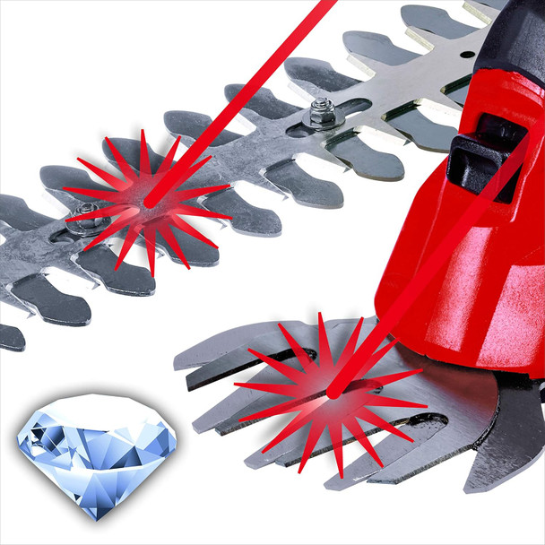 Einhell GE-CG Power X-Change 18-Volt Cordless Handheld 2-in-1 3.9-Inch Grass Shear and 7.9-Inch Hedge Trimmer, .3-Inch Cutting Thickness, w/ Metal Gear Box, Kit (w/ 2.0-Ah Battery + Fast Charger)