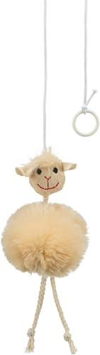 Trixie Sheep On An Elastic Band Plush Cat Toy With Bell 20 Cm