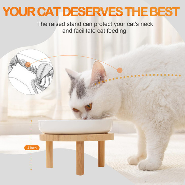 Lusifaco Raised Slow Feeder Cat Bowl 59 Inch Wide Shallow Ceramic Elevated Food Bowl Puzzle Feeders Anti Vomit Cat Dish Whisker Friendly Pet Plates Feeding Station For Indoor Cats Kitten1 Set