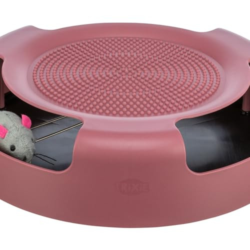 Trixie Cat Toy Catch The Mouse Mouse Inside And Rotatable Scratching Surface On Top Red Or Green Random Selection Plastic/Plush 25 X 6 Cm 41411