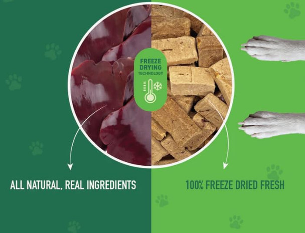 Nutri Bites Freeze Dried Beef Liver Dog and Cat Treats Healthy Pet Training Treats Or Food Topper All Natural Single Ingredient High Protein Premium Bulk Large Size Pack 27 Oz