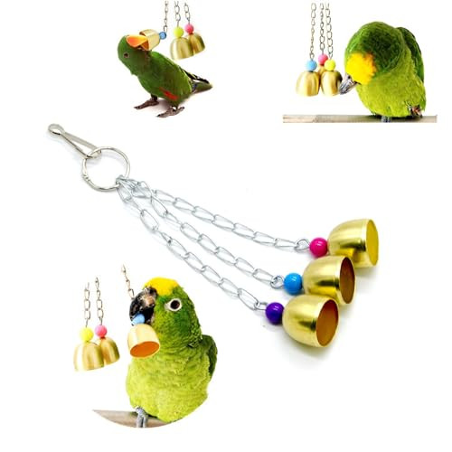 Yitaocity 2 Pack Pet Parrot Bell Toy 6Pcs Stainless Steel Hanging Bells Bird Chewing Toy For Bird Parrot Conure Cockatoo Macaw African Grey Parakeet Cockatiel Lovebird Finch Cage