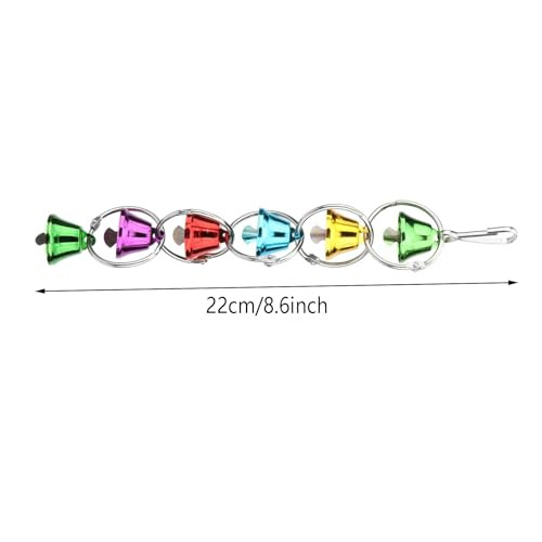 Yitaocity 3Pcs Bird Bells Toy Chewing Hanging Ring Toy Cage Bite Colorful Bells Chandelier Parrot Cage Craft Toys For Pet Budgie Parakeet Cockatiel Macaw African Grey Lovebird Quaker Parrot