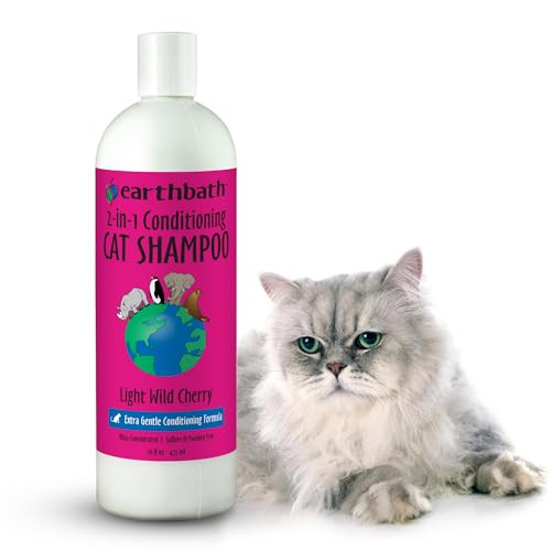 Earthbath Wild Cherry 2In1 Cat Conditioning Shampoo Cruelty Cat Shampoo And Conditioner Made In Usa Gentle Safe Pet Wash For Kittens 16 Oz 1 Pack
