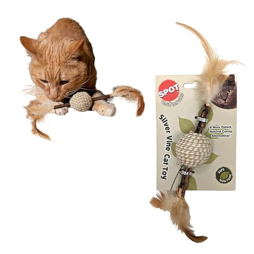 Spot Naturals Silver Vine Cat Toy Natural Interactive Enrichment For Cats Stimulates Play And Reduces Stress Durable And Safe Perfect For Indoor Cats And Kittens Assorted Styles 1 Piece