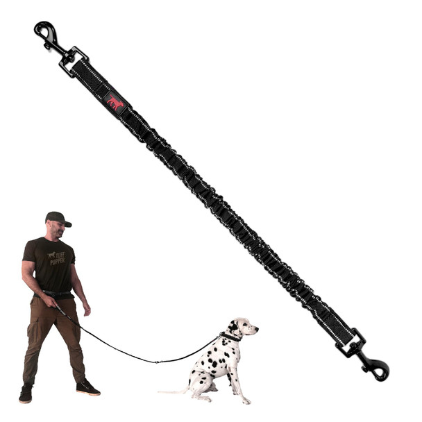 Tuff Pupper Heavy Duty Hands Dog Leash One Large Dog Up To 125 Lbs Comfortable Shock Absorbing Bungee Reflective Padded Handles Lumbar Waist Belt 2850 Walking Jogging Running Leash