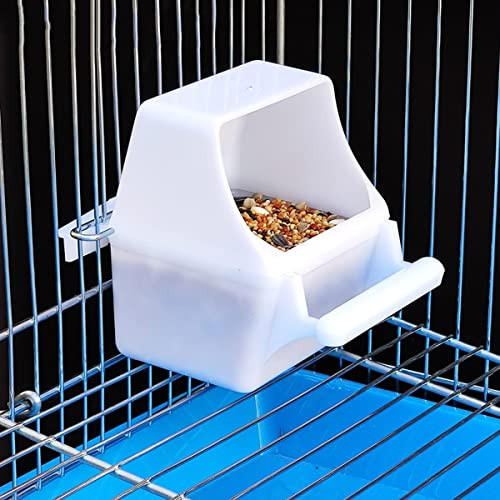 Yamibobo 2Pcs Bird Cage Feeder Removable Parret Hanging Seed Feeder Bird Dishes Cage Bowl For Cage Finch Cockatiel Conure Parakeet Lovebird