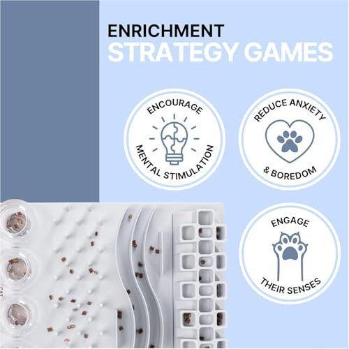 Trixie Fun Board Strategy Game For Cats Puzzle Toy Treat Dispenser Interactive Play Mental Stimulation