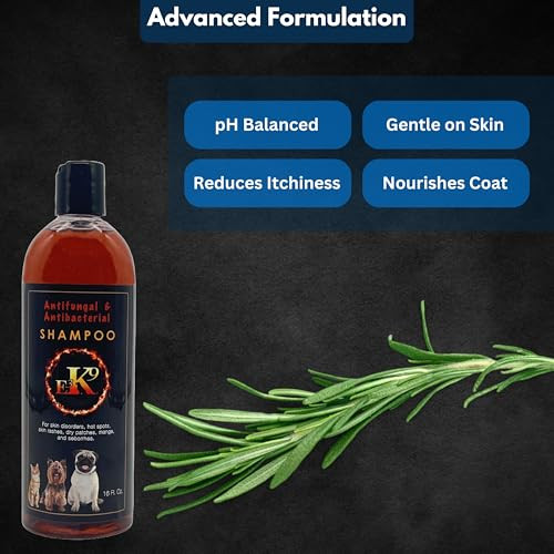 E3 K9 Medicated Dog and Cat Shampoo Antifungal and Itchy Skin Relief With Ketoc and Thymol Hot Spot Mange Seborrhea Treatment Antifungal Dog Shampoo For Yeast