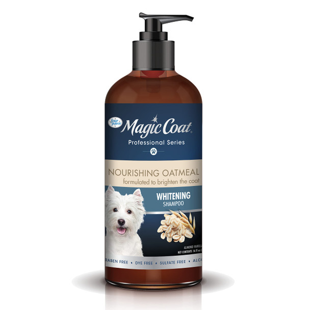 Four Paws Magic Coat Professional Series Nourishing Oatmeal 2In1 Detangling Dog Shampoo And Conditioner Paraben and Sulfate Dog Wash Almond Vanilla Scent 16 Ounce