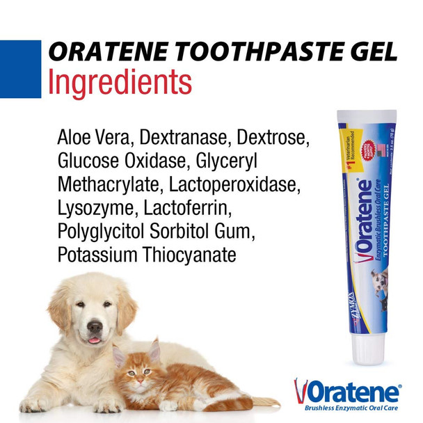 Pet King Brands Zymox Oratene Brushless Toothpaste Gel For Dogs And Cats 25Oz