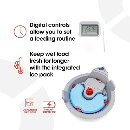 Cat Mate C300 Automatic 3 Meal Pet Feeder With Digital Timer 366 For Cats Or Small Dogs For Wet And Dry Pet Food Meals Up To 073 Lb Each White