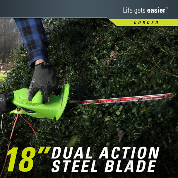 Greenworks 24V 20-Inch Cordless Hedge Trimmer with 2.0 AH Battery Included, HT24B211