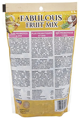 Vitakraft Sun Seed Company Bss59205 Fabulous Fruit Mix Parrot Treats Pouch 12Ounce