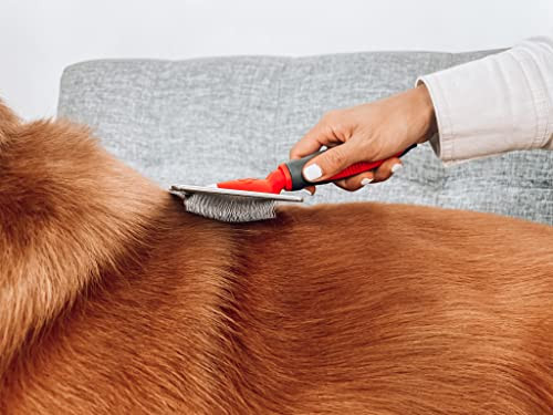 Tuff Pupper Slicker Brush Large Comb Head For Medium and Large Dogs Removes Shedding Fur Tangles and Mats Grooming Tool