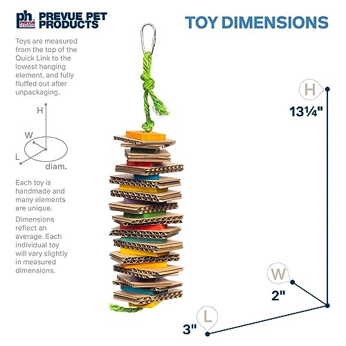 Prevue Pet Products Shredding Stack Playfuls Bird Toy Accessories For Cockatiels Parakeets Canaries Conures And Small To Medium Birds Hanging Cage Accessory For Shredding Chewing And Foraging