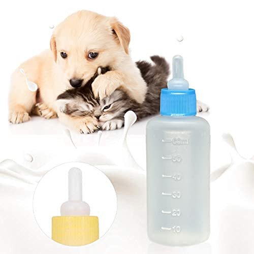 Pwooteiy 2 Sets Of 5Color Plastic And Silicone Feeding Pet Supplies Set Squeeze Liquid Bottles Replaceable Teats Mini For Newborn Kittens Puppies Rabbits Replacement Small Animals Cat Bottle Tools