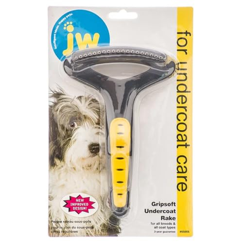 Jw Pet Company Gripsoft Undercoat Rake Regular Teeth Dog Brush