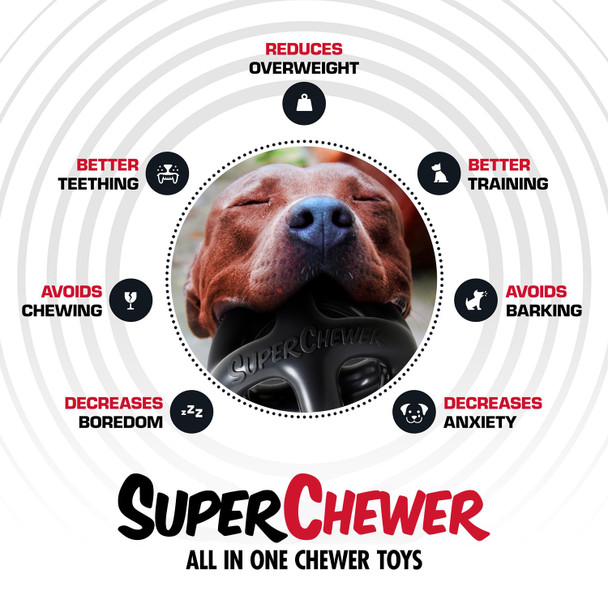 Tuff Pupper Superchewer Extremely Tough Cage Ball For Dogs 2X Tennis Ball Size Natural Rubber Tough Toy For Aggressive Chewers Heavy Duty For Medium Large Breed Strong But Not Indestructible