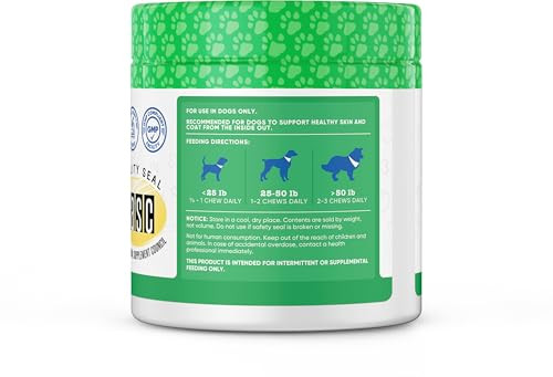 Nutricost Pets Skin and Coat Support Soft Chews For Dogs Beef Flavored 60 Soft Chews Helps Support A Glossy Coat and Healthy Skin Nasc