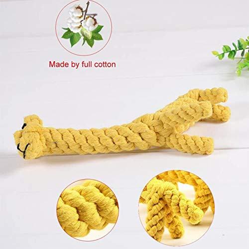 Mekeet Dog Pet Puppy Chew Toys For Teething Boredom Dogs Rope Ball Knot Training Teeth Dogs Treats Toys For Small Middle Dog Giraffe
