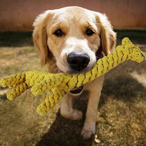 Mekeet Dog Pet Puppy Chew Toys For Teething Boredom Dogs Rope Ball Knot Training Teeth Dogs Treats Toys For Small Middle Dog Giraffe