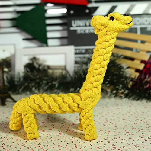 Mekeet Dog Pet Puppy Chew Toys For Teething Boredom Dogs Rope Ball Knot Training Teeth Dogs Treats Toys For Small Middle Dog Giraffe