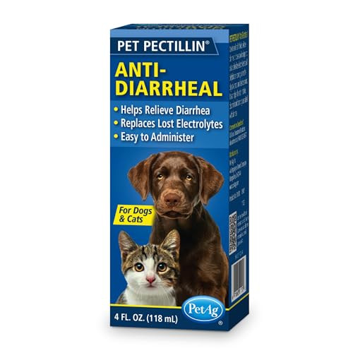 Petag Pet Pectillin AntiDiarrheal 4 Oz Helps Relieve Diarrhea Or Loose Stool In Dogs And Cats Replaces Lost Electrolytes Easy To Administer