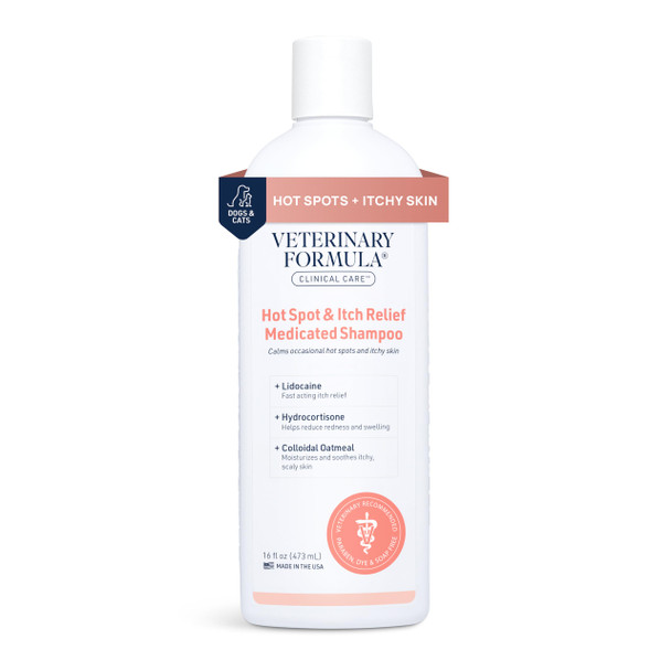 Veterinary Formula Clinical Care Hot Spot and Itch Relief Medicated Spray 8Oz Easy To Use Spray For Dogs and Cats Helps Alleviate Sensitive Skin Scratching And Licking Of Coat 1 Pack