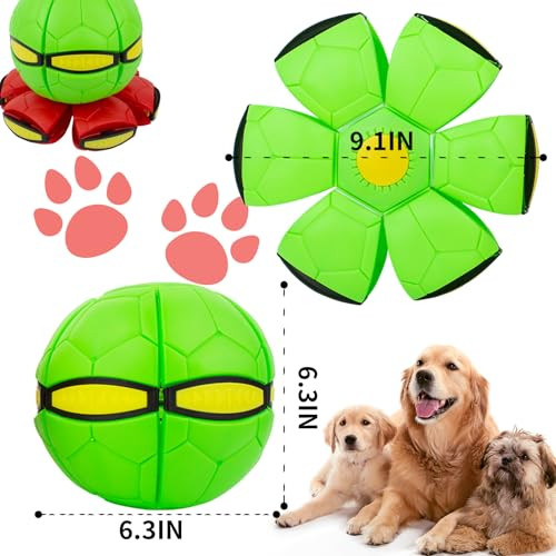 Ooxyg Magic Bouncing Ball Magic Meta Balls For Dog Children Bouncing Ball Flying Saucer Bouncy Balls ParentChild Interaction Dual Form Freely Switchable Doggy Disc With 3 Light