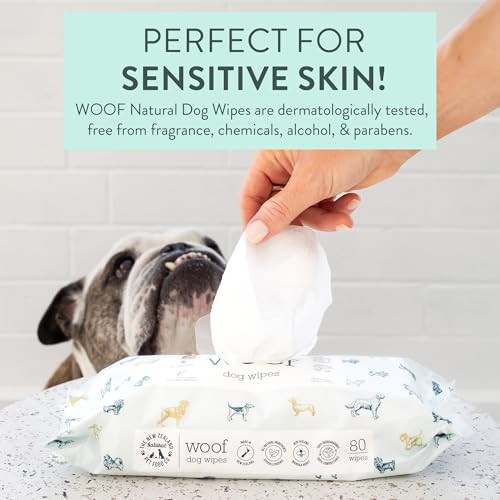 The Zealand Natural Pet Food Co Woof Dog Wipes Pet Wipes For Dogs With Manuka Honey Gentle For Body Eyes Ears and Paws 80 Counts265 Oz