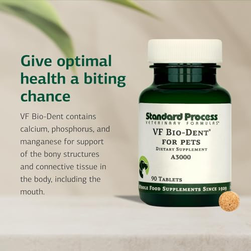 Standard Process Inc Vf BioDent For Pets Bone Growth and Healthy Tissue Support Overall Mouth Health Nutritional Supplement For Cats and Dogs 90 Tablets