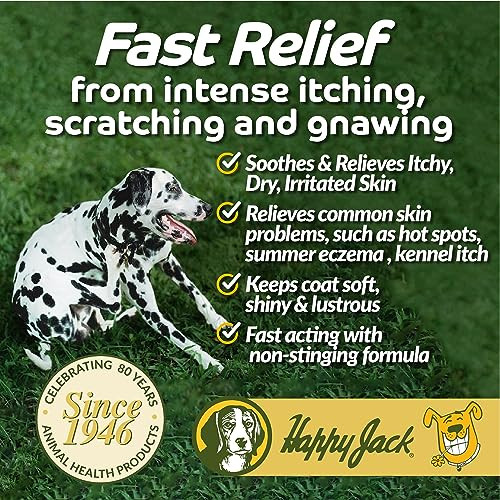 Happy Jack Skin Balm Hot Spot and Itchy Skin Relief For Pets 4 Oz For Dogs Cats And Horses Softens Skin Aids Hot Spot Healing Helps Relieve Itching Scratching And Gnawing