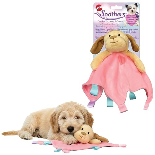 Spot Soothers Warm Hug Pal 10In Plush Microwavable Calming Dog Toy With Lavender Scent and Squeaker Separation Anxiety and Sleep Aid For Medium and Large Dogs