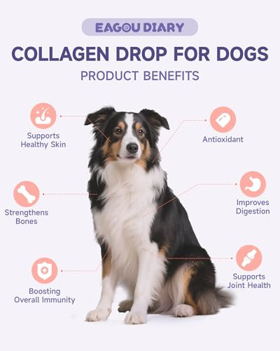 Eagou Diary Collagen For Dog Liquid Support Hip Joint Mobility Skin Coat Bone 60Ml Glucosamine Msm Omega3 Mcts Hyaluronic Biotin Dog Collagen Drops For Dogs Especially For Senior Dogs