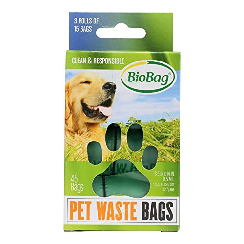 Biobag Dog / Pet Waste Bags On A Roll 45 Bags Each Box Case Of 12 Total 540 Bags