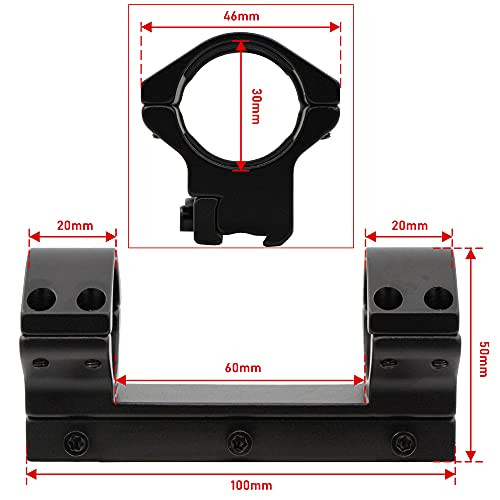 Tydeux 30Mm One Piece Dual Ring Cantilever Heavy Duty Scope Mount For 3/8 Dovetail MultiBolt 3 Screw Scope Mount