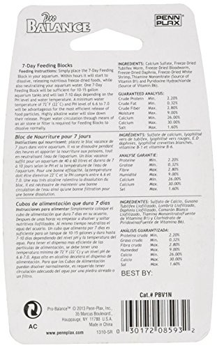 PennPlax Penn Plax Pro Balance 7Day Betta Blocks Fish Food Each Block Is 075 Long X 05 Wide X 025 Thic