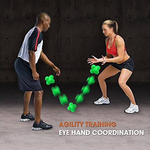 Airlaxer Reaction Ball Reflex Ball For Hand Eye Coordination Training Pack Of 3Orange 283 Inch Blue Yellow