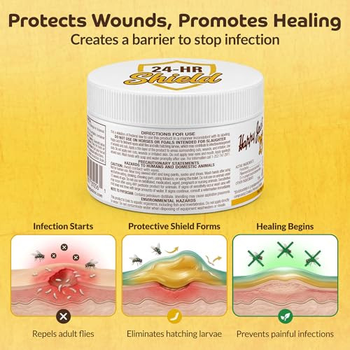Happy Jack Onex Fly Repellent Ointment 4 Oz Fly Repellent Treatment Repels House Flies Stable Flies Horn Flies and Face Flies For Dogs and Horses Kills On Contact