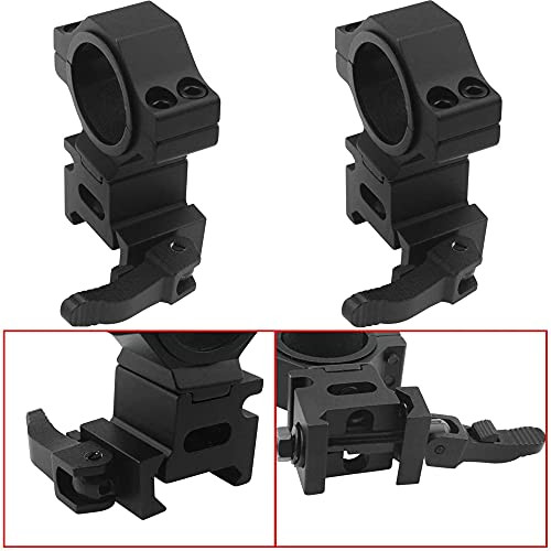 Tydeux 1 And 30Mm High Profile Quick Release Scope Mount Rings For Weaver And Picatinny Rail Pack Of 2