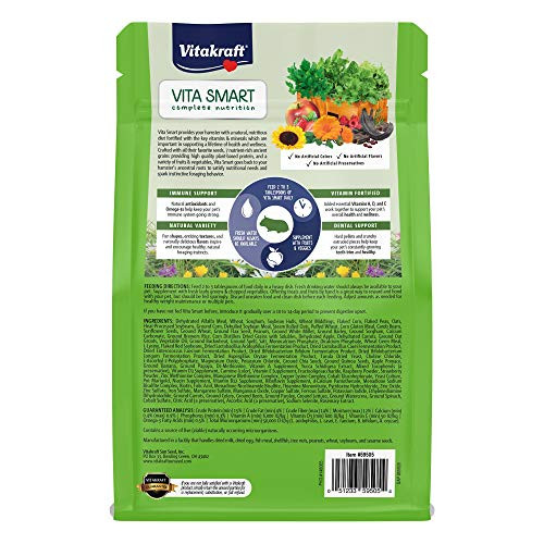 Vitakraft Wholesome Vita Smart Hamster Food Probiotics Fruits And Vegetables Fortified With Vitamins And Minerals 2 Lbs