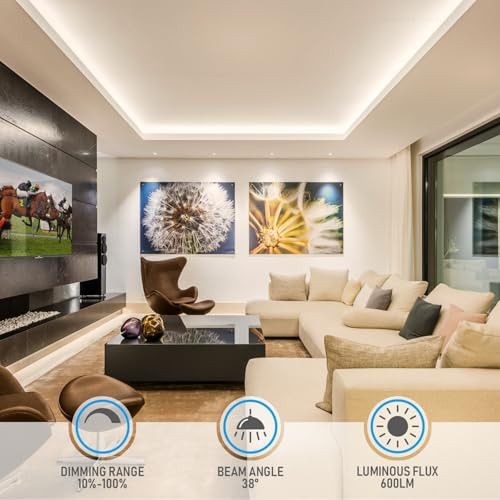 Torchstar 5Cct 2 Inch Led Recessed Lighting With Junction Box 600Lm Cri90+ Dimmable AntiGlare Led Downlight Ic Rated Etl Listed 2700K/3000K/3500K/4000K/5000K Selectable Baffle Trim Pack Of 6