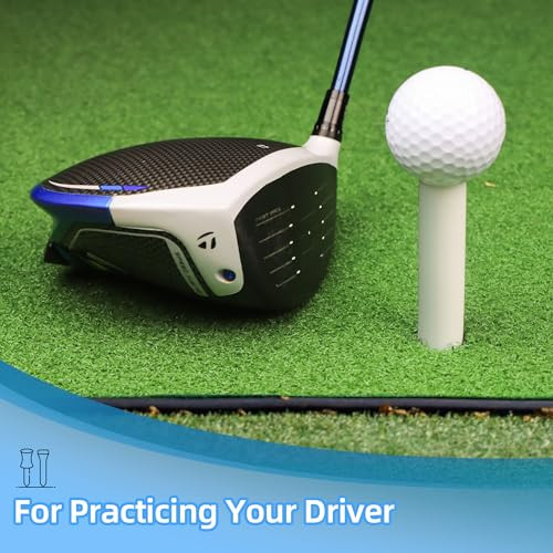 The Golfer Store Rubber Golf Tees For Mats Golf Tee Holder For Driving Range and Simulator Unbreakable Golf Mat Tee Golf Accessories For Indoor and Outdoor Practice 6 Sizes Rubber Tees and 2 Sizes Tees 32 Pcs