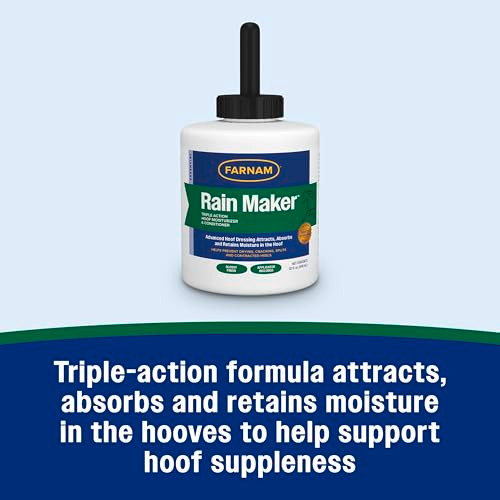 Farnam Rain Maker Triple Action Hoof Moisturizer and Conditioner Protection Against Dry Weather Cracks Splits Contracted Heels 32 Fl Oz