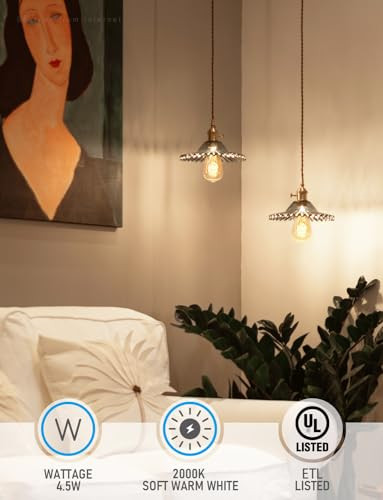 Torchstar Led Vintage Edison Bulbs 45W St64 Led Light Bulb Dimmable Amber E26 Base Antique Squirrel Cage Bulbs Decorative Light Bulbs For Pendant Light Floor Lamps 2000K Soft Warm Pack Of 6