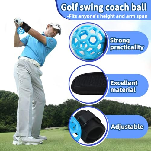 The Golfer Store Smart Ball Golf Training Aid Golf Swing Trainer Ball Practical Training Aid For Golf Intelligent Ball For Beginner Posture Training Golf Wrist Strap Training Ball