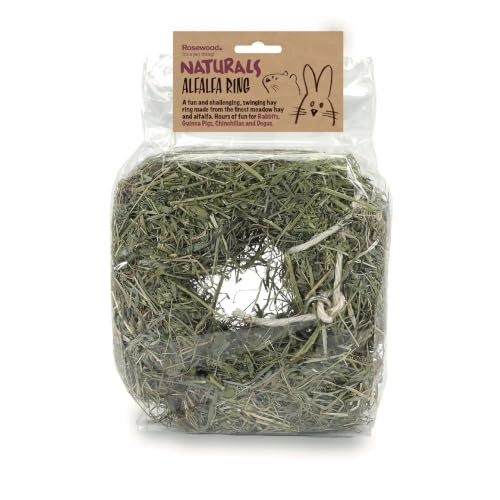 Rosewood Naturals Alfalfa Ring Small Animal Treat And Toy For Rabbits Guinea Pigs Chinchillas And Degus Pack Of 1