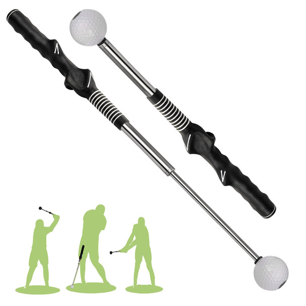 The Golfer Store Retractable Golf Swing Training Aid Golf Grip Trainer and Golf Swing Trainer For WarmUp RightHanded Golf Club For Indoor Practice Golf Accessories Strength and Tempo Training For Chipping Hitting